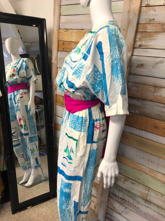 MISS YOU" 1980s cotton jumpsuit