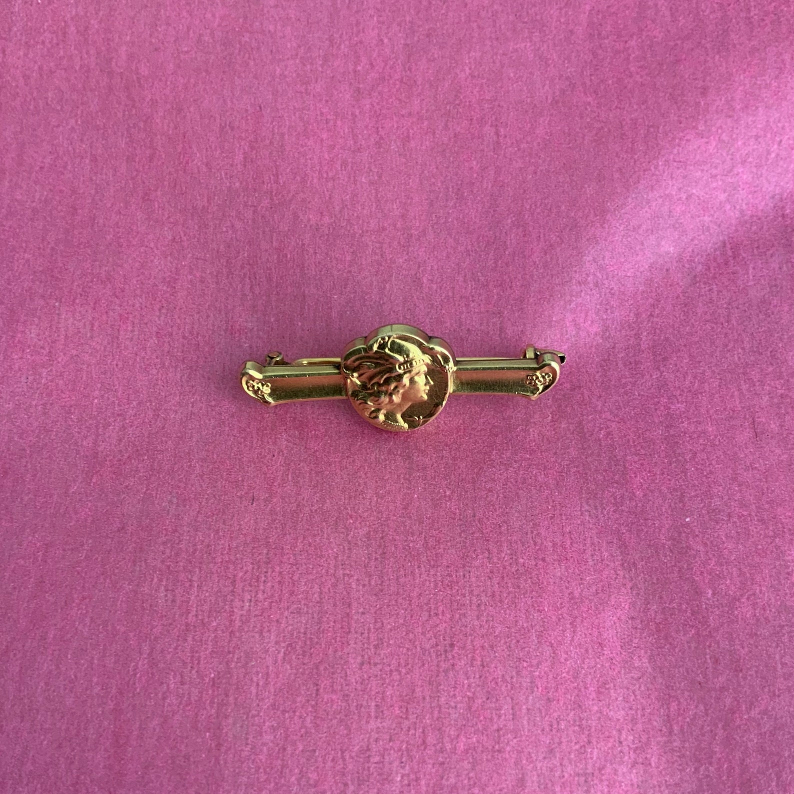 Brooch woman's Face 1910. Etsy