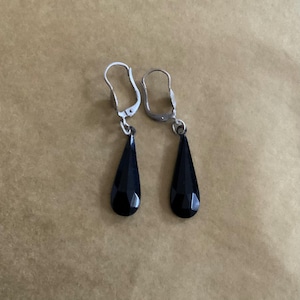 Victorian style black earrings.