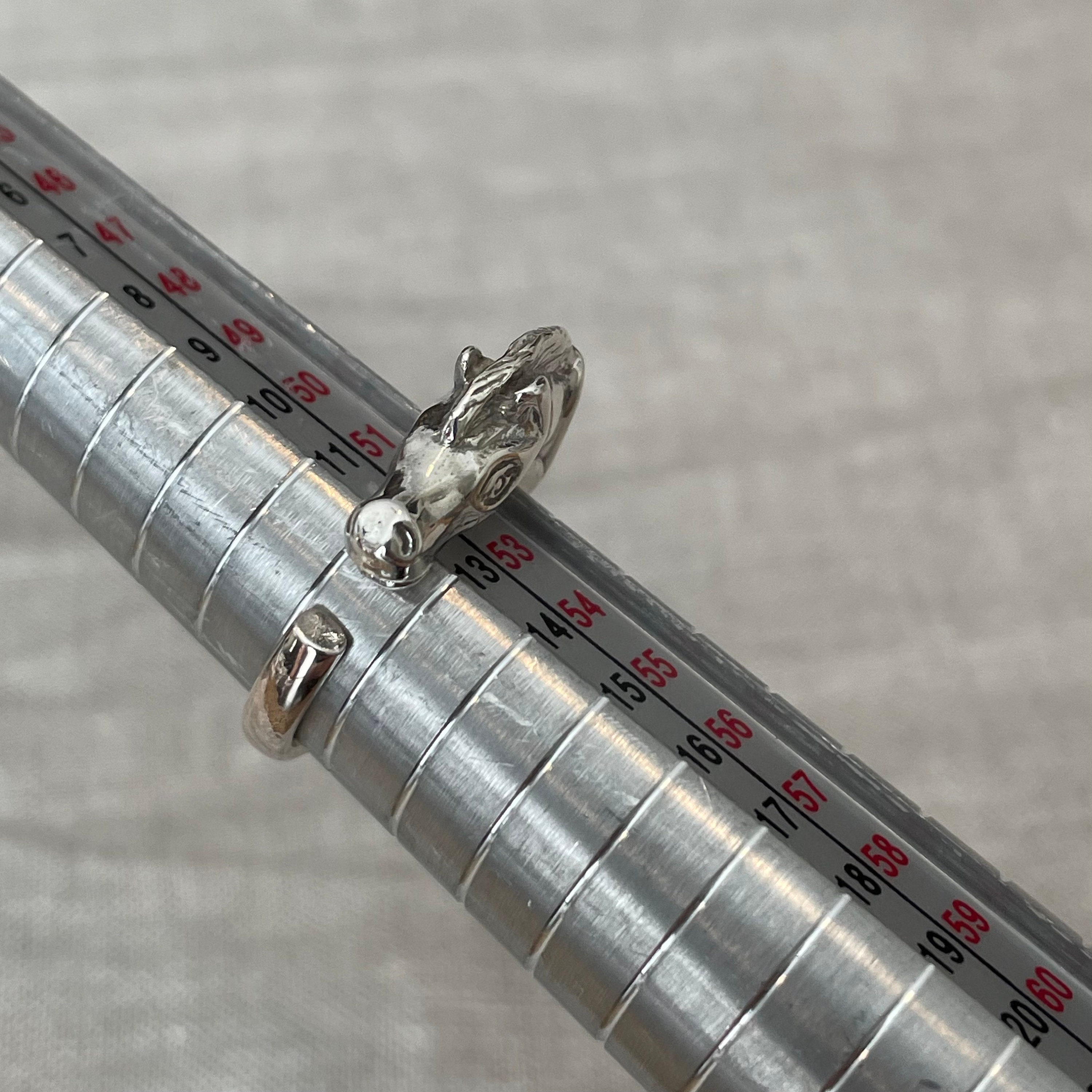 Hermes Cheval Horse Ring Size 6 Sterling Silver Open Band