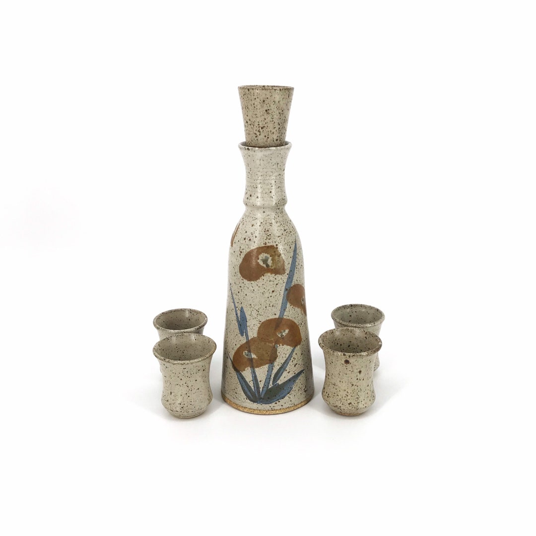Vintage Ceramic Decanter Set Artist Signed Etsy