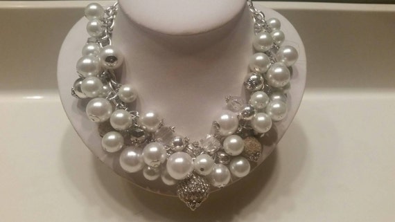 Divine Pearls: Perfect Cluster of Pearl & Rhinestones | Etsy
