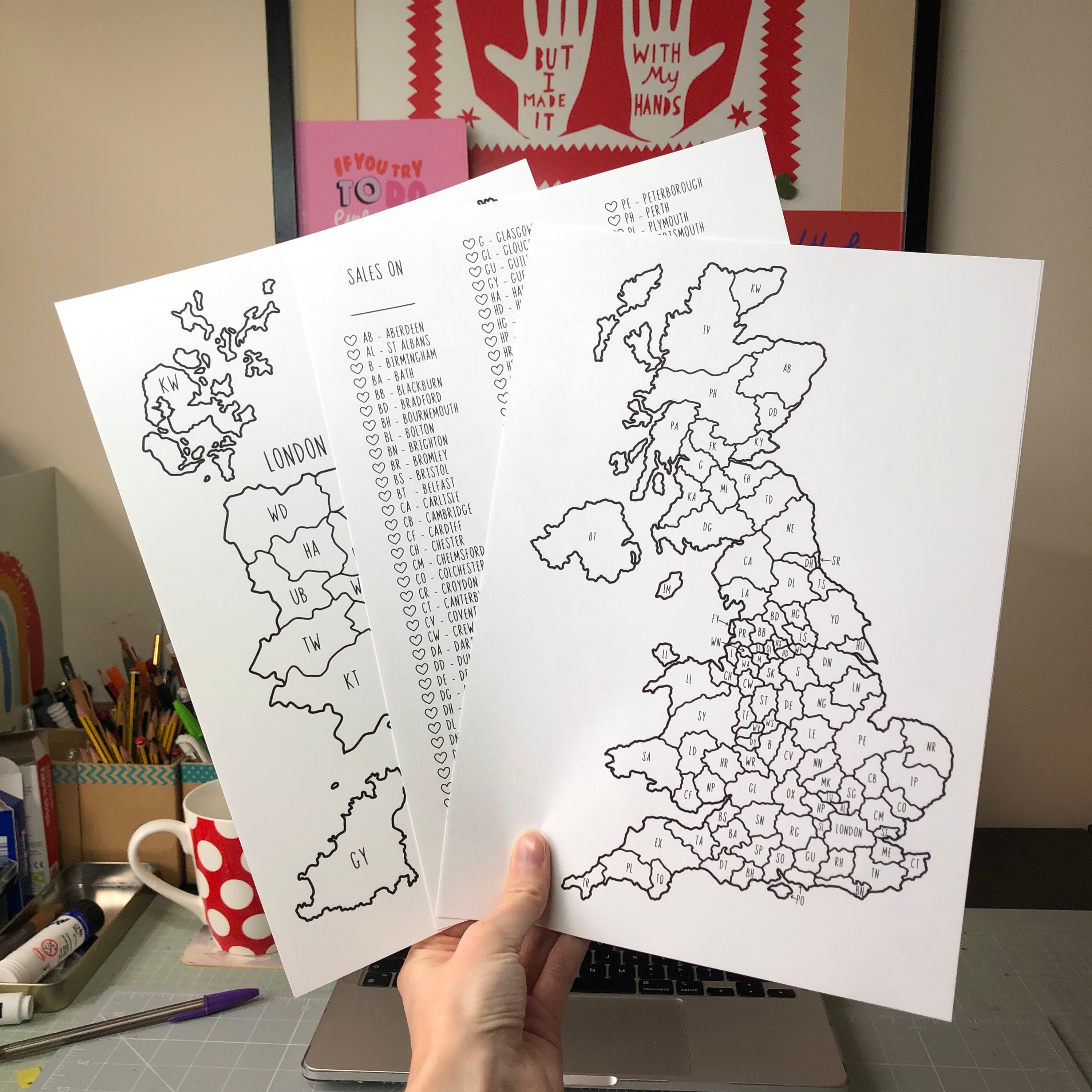 UK Postcode Sales Maps & Checklist Digital Download Printable - Etsy