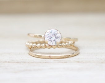 Limited edition CZ stacking rings