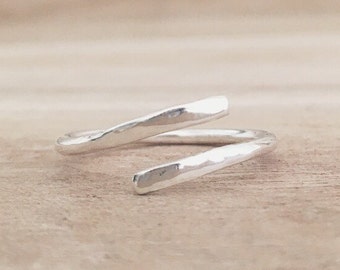 Smooth layover ring, sterling silver ring, adjustable ring, stacking rings, rings, silver ring, adjustable sterling silver ring
