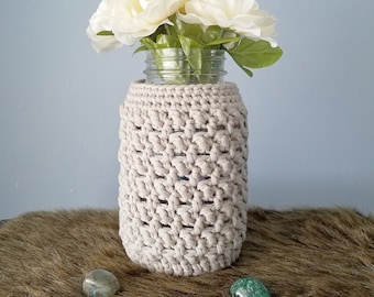 PATTERN, Cobblestone Jar Cozy, Crochet pattern, Get the PDF here