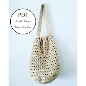 PATTERN, Bucket Bag Pattern, Bag DIY, Crochet Bag Pattern, PDF, Digital Download, Market Bag Pattern, Bayside Bolster Bag Pattern
