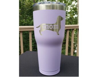 Vaso aislado de acero inoxidable de 30 oz con forma de perro salchicha - Happy Halloweenie Howl-o-ween - Regalo de perro salchicha - Halloween