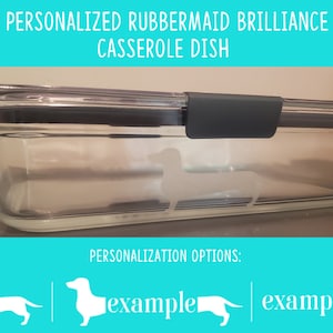 Teckel geëtste braadpanschotel - Gepersonaliseerde Rubbermaid-schittering - Doxie-cadeau, bruiloft, housewarming, Kerstmis, verjaardag