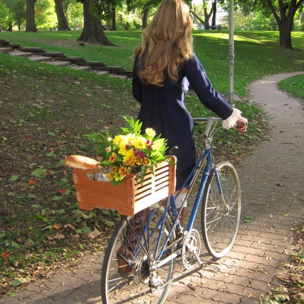 Lightweight Wood Bicycle Basket