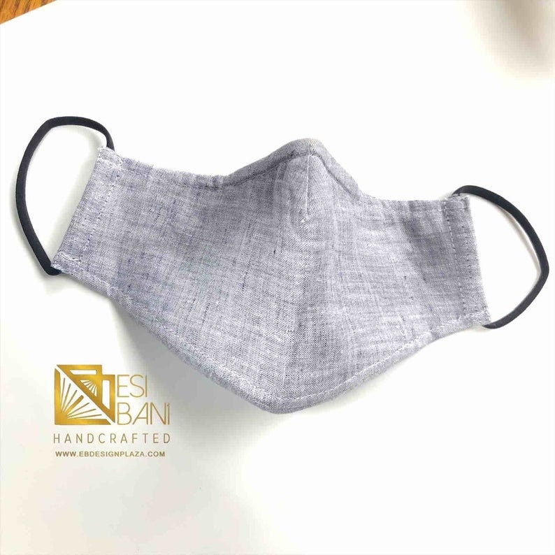 Linen FABRIC FACE MASK, Face Covering, 100 Irish Linen Washable