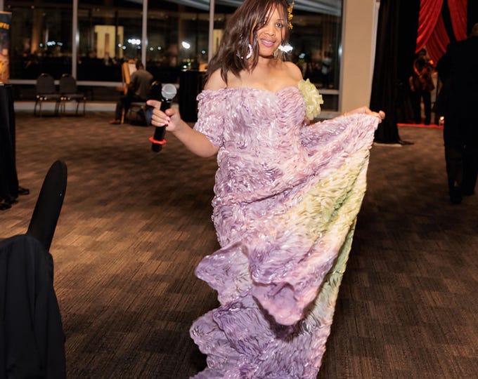 IRIS-ANNIECE Hand-Dyed Evening Dress,  Anniversary Dress, Special Occasion, Wedding Dress,  Quinceanera, dress SKu#BD1021