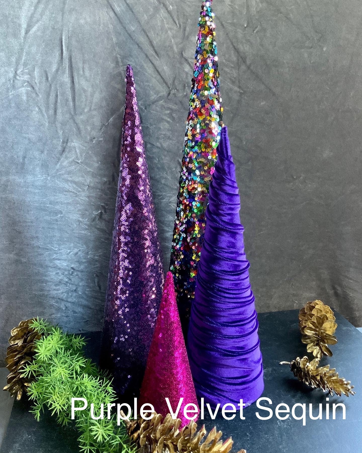 Purple Hues and Me: Ruffled Foam Sheets & Glitter Christmas Tree Cones