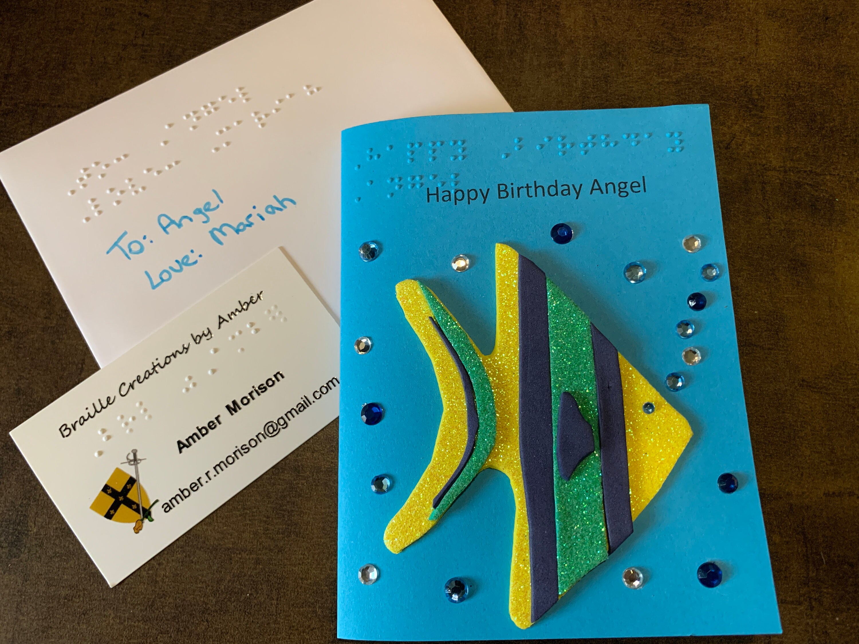 Braille Birthday Card Tactile birthday card with mermaid or Etsy