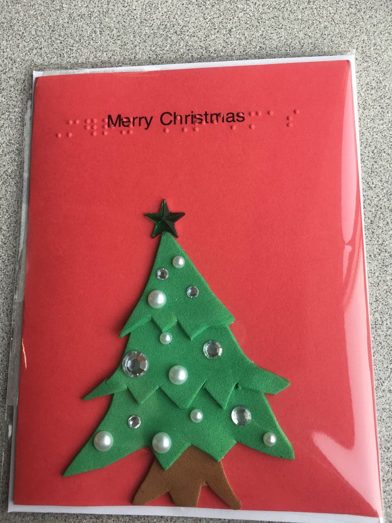 Braille Christmas Card Tactile Christmas greeting card with Etsy