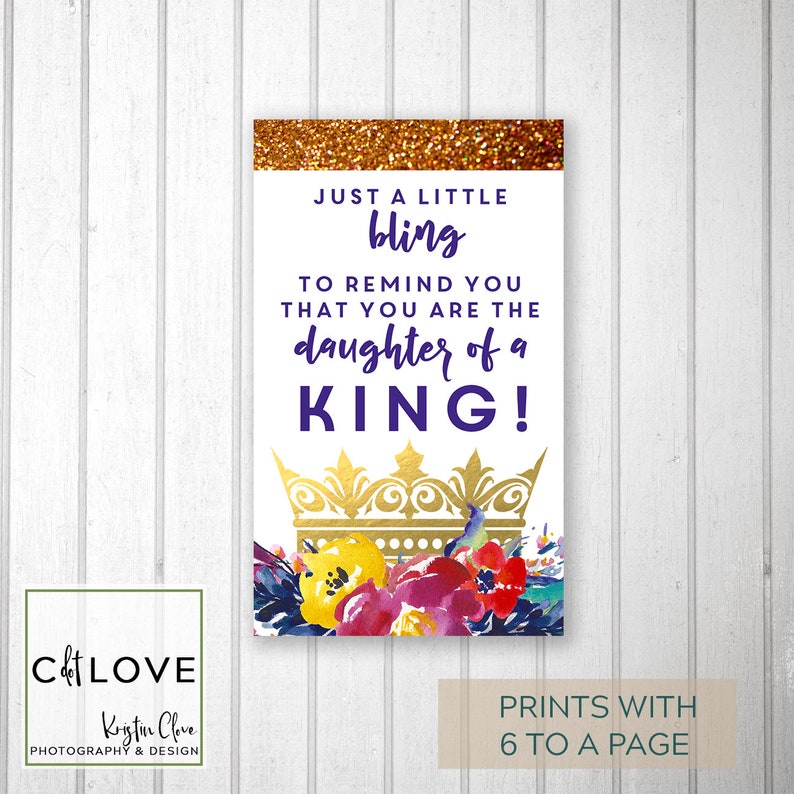 Girls camp handouts Daughter of a King INSTANT download / Young Women LDS quotes image 1