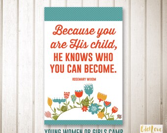 Girls camp handouts - You Are His Child - INSTANT download/Young Women LDS quotes