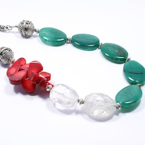 Gemstone Statement Necklace - Long Beaded Gemstone Necklace - Gemstone Jewellery -  Colorful Necklace - Multi Semi Precious Stone Necklace