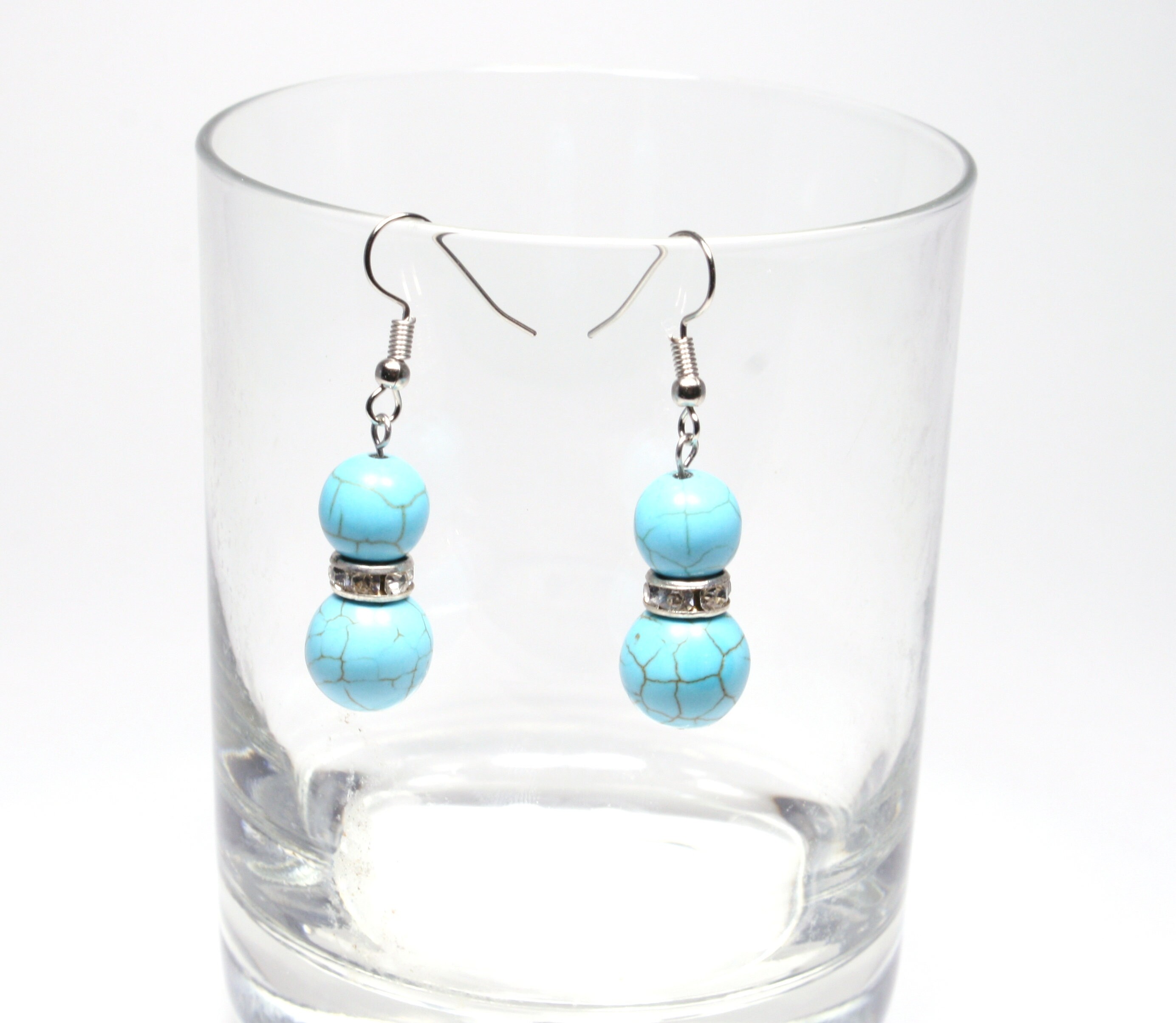 Turquoise Colored Beaded Drop Earring main image 0