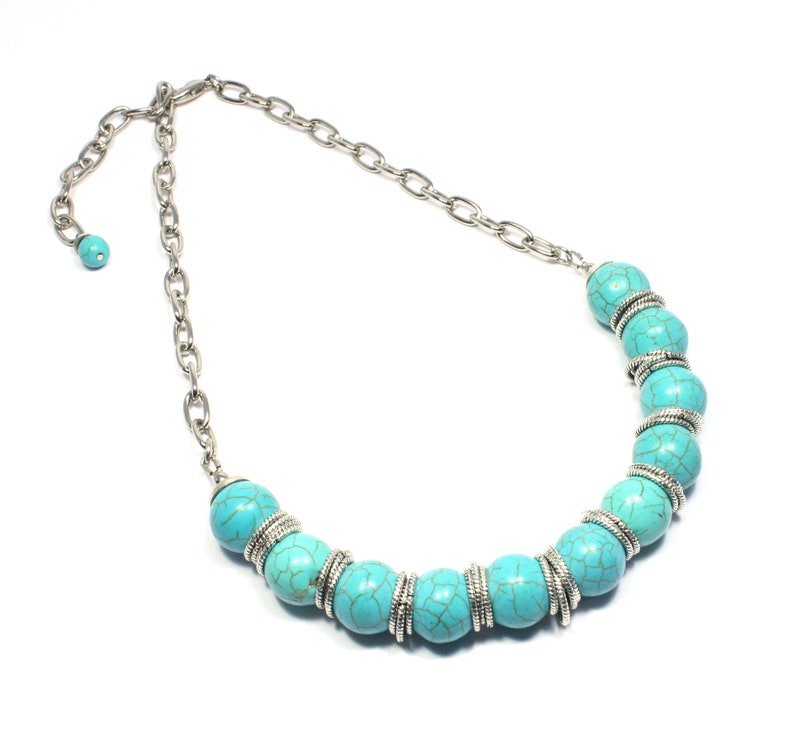 Turquoise Beaded Necklace Turquoise Jewelry Turquoise - Etsy