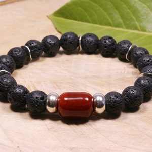 Men&#39;s Lava Rock Bracelet - Valentines Gift for Him - Lava Bead Bracelet - Men&#39;s Stretch Bracelet - Jewellery for Him - Men&#39;s Bracelets
