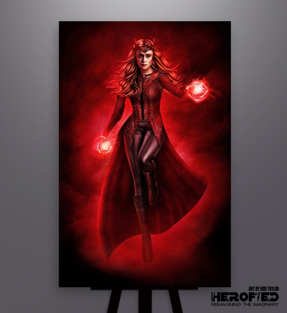 Scarlet Witch / Art Print by Herofied / Metal Canvas & -  Finland