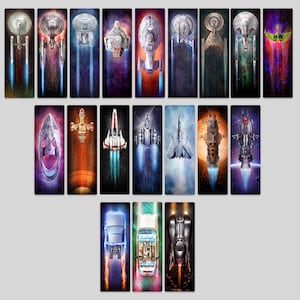 Metal Bookmarks / Choose Your Favorite Bookmark Designs! /  Iconic Pop Culture Ships and Cars / Art by Herofied