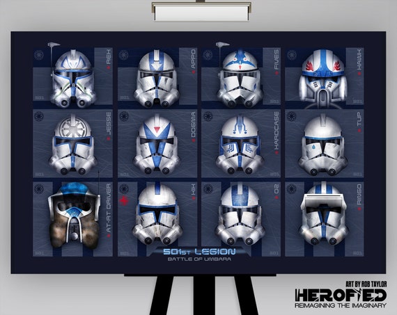 Star Wars 501st Battle of Umbara 12 Helmet Composite Art Print by Herofied Clone Troopers Clone Wars Metal Canvas Acrylic Options Etsy