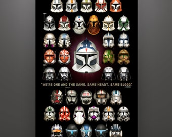 Star Wars Clone Trooper "Helmet Composite 7 of 7" / Clone Wars Art Print by Herofied / Fives, Bad Batch / Metal, Canvas, & Acrylic options