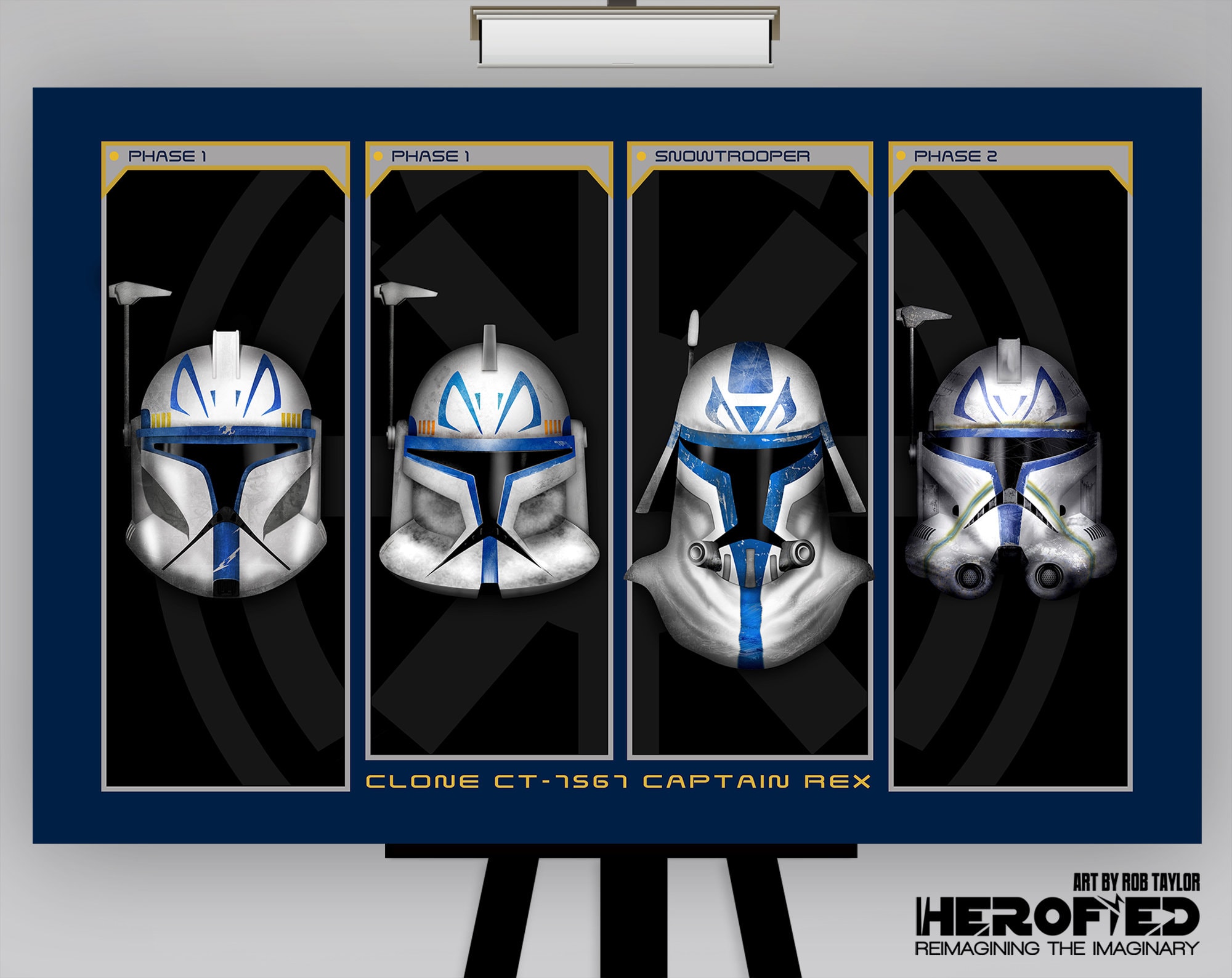 shuttle Belastingbetaler mengen Star Wars Captain Rex Helmet Composite Art Print - Etsy België