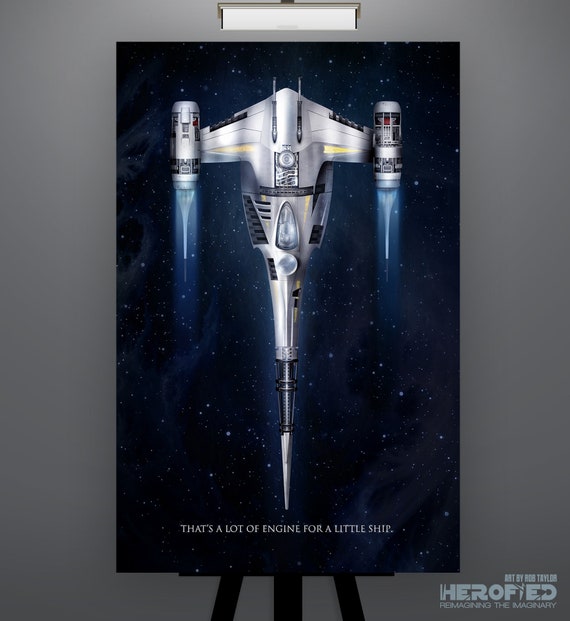 Leon Hart ONLINE toppo【原画】サイズ中 スター Din Djarin's Modified N-1 Starfighter 11X17 Art Print by Herofied