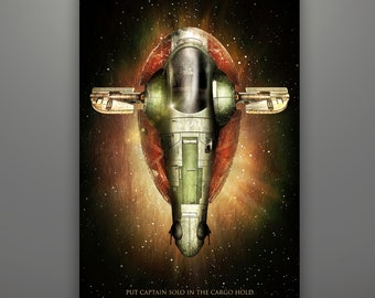 Star Wars Boba Fett's Slave I Art Print by Herofied / Material options also include Metal, Canvas, & Acrylic / Ship Series