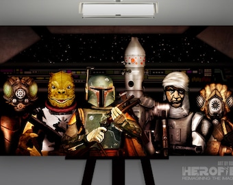 Star Wars "Bounty Hunter Collective" Art Print by Herofied / Empire Strikes Back, Boba Fett / Metal, Canvas, & Acrylic options