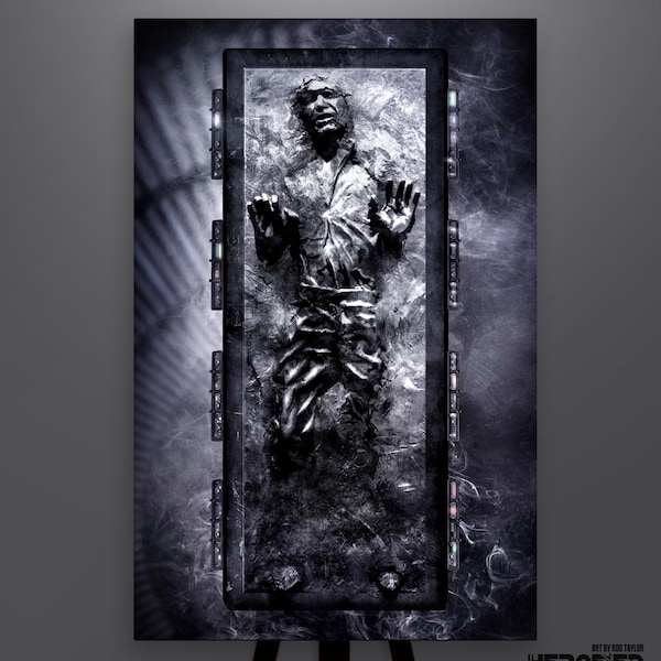 Star Wars Han Solo in Carbonite (Variant Color Edition) Art Print by Herofied / Material options also include Metal, Canvas