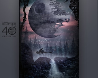 Star Wars "Death Star II ROTJ 40th Anniversary Collection" Art Print by Herofied / Metal, Canvas, & Acrylic options