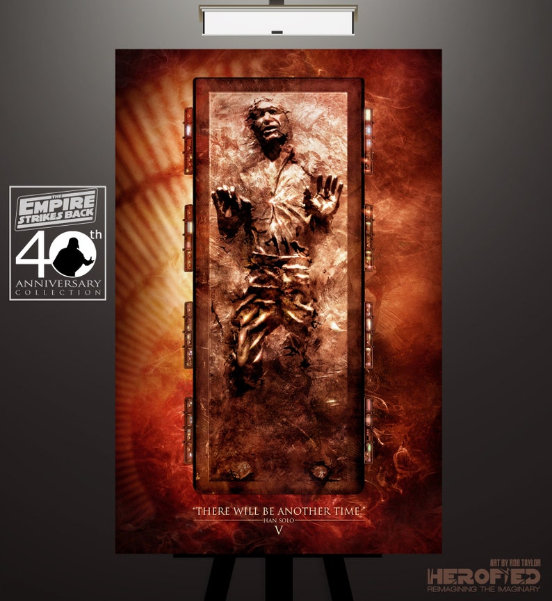 Star Wars Han Solo in Carbonite Art Print by Herofied / Material options also include Metal, Canvas, & Acrylic / Empire Strikes Back image 1