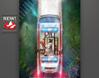 Ecto-1 / 40th Anniversary Art Print by Herofied / Artist Proof / Metal, Canvas, & Acrylic options