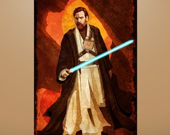 Star Wars Obi-Wan "Exiled Guardian" Art Print by Herofied / Material options also include Metal, Canvas, & Acrylic / Tatooine / Concept Art