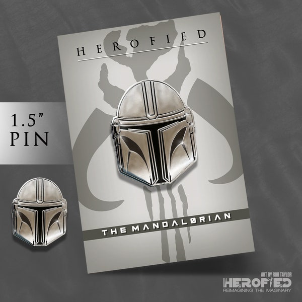 New! Star Wars Inspired "The Mandalorian" 1.5" Hard Enamel Pin by Herofied