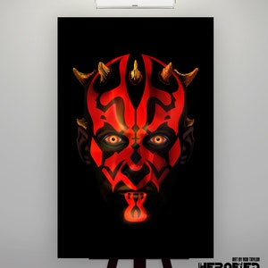 Star Wars Darth Maul Art Print by Herofied / Options include Metal, Canvas, & Acrylic / Sith / Phantom Menace, Clone Wars, Rebels, Solo image 1