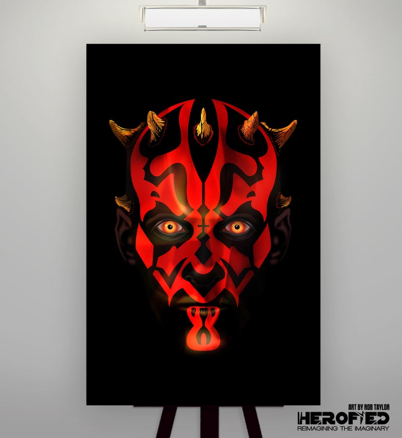 Star Wars Darth Maul Art Print by Herofied / Options include Metal, Canvas, & Acrylic / Sith / Phantom Menace, Clone Wars, Rebels, Solo image 1