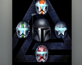 Star Wars Republic Commandos / Walon Vau & Delta Squad / Art Print by Herofied / Options also include Metal, Canvas, Acrylic