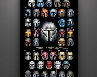 Star Wars "Mandalorian Helmet Composite" Art Print by Herofied / Metal, Canvas, & Acrylic options