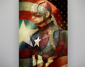 Captain America Civil War Art Print by Herofied / Superhero, Steve Rogers, Avengers / Metal, Canvas, & Acrylic options