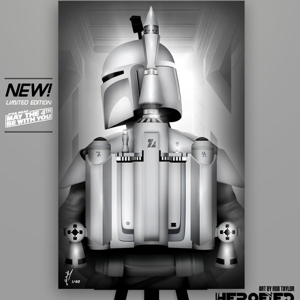Prototype Boba Fett / Jetpack Series / May the 4th Be With You / Art Print by Herofied / Artist Proof / Metal, Canvas, & Acrylic options
