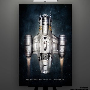 Star Wars: The Mandalorian Razor Crest Art Print by Herofied / Options also include Metal, Canvas, & Acrylic / Ship Series / Din Djarin