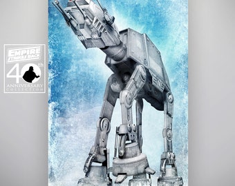 Star Wars AT-AT Art Print by Herofied / Options also include Metal, Canvas, & Acrylic / Empire Strikes Back / Battle of Hoth
