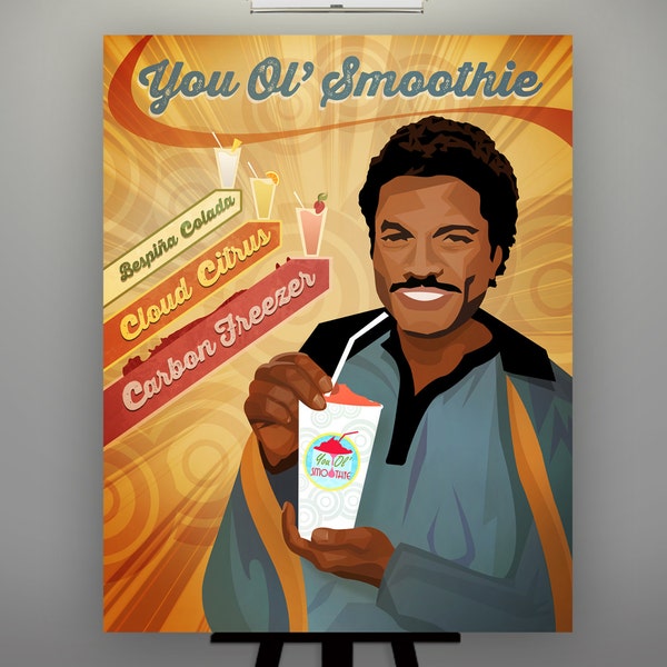Star Wars Lando Calrissian "You Ol' Smoothie" Art Print by Herofied / Material options include Metal, Canvas, & Acrylic