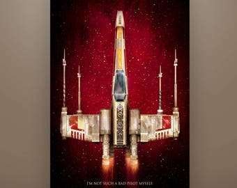 Star Wars X-Wing Art Print by Herofied / Material options also include Metal, Canvas, & Acrylic / Ship Series / Luke Skywalker