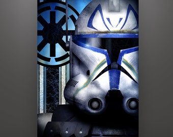 Star Wars Captain Rex Art Print by Herofied / Clone Trooper Helmet, Clone Wars, Rebels / Material options include Metal, Canvas, & Acrylic